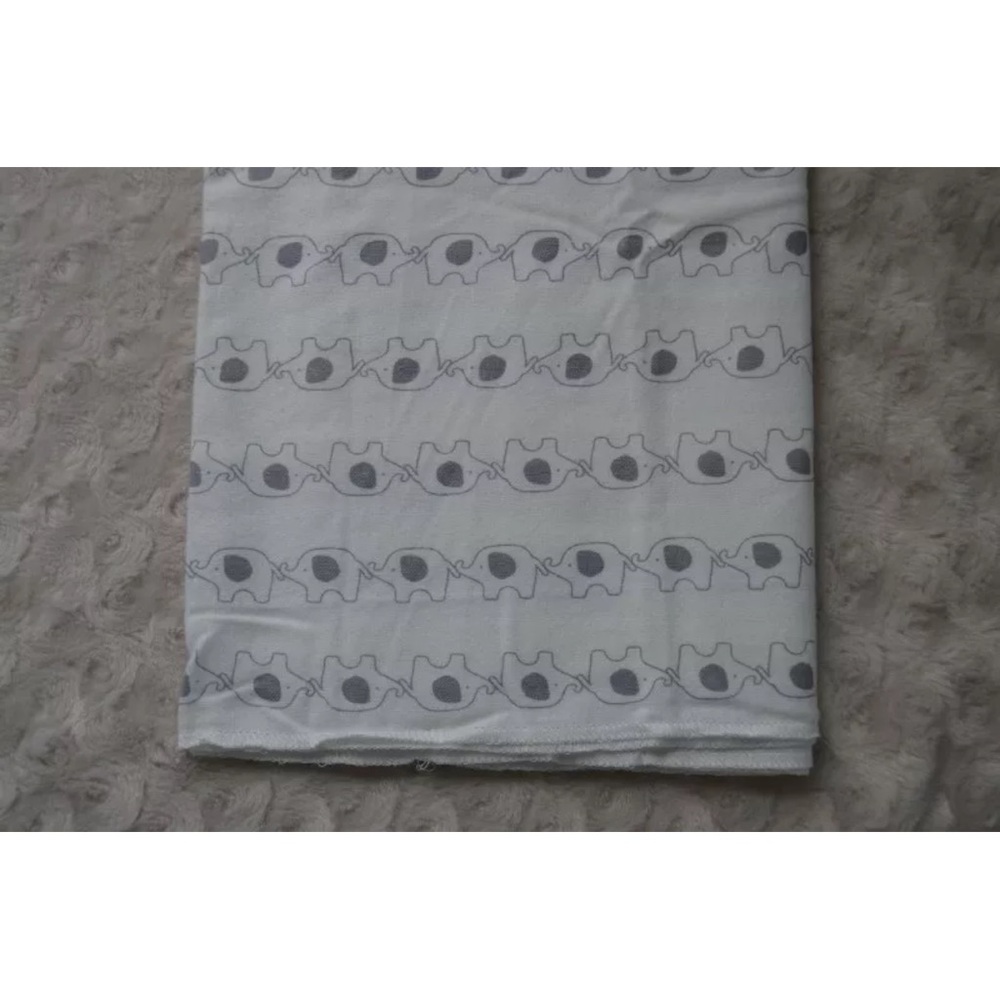 Child of Mine by Carter's Elephant Flannel Receiving Baby Blanket White Gray